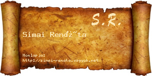 Simai Renáta névjegykártya