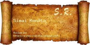 Simai Renáta névjegykártya